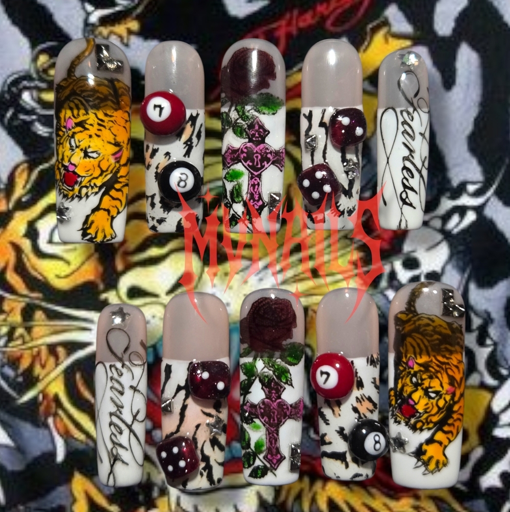 Leopard and Rose Nail Art Set